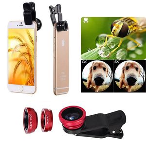 3 1 Evrensel Lens iPhone için 11 X XS Universal Cep Telefonu Mercek 180 Derece Fish Eye + 0.67 x Geniş Açı + Makro Lens Klip içinde