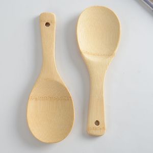 Bambusowa łyżka ryżowa Łopata Przenośne Drewniane Gotowanie Mieszanie Łopata Non-Stick Zupa Łyżka Ekologiczne Kwadratowe łopaty Kuchnia Spatulas ZX BH2296