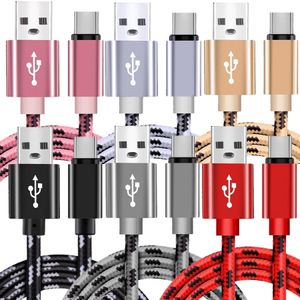 Type c Micro 5pin Braided Usb charger Cables Wire For Samsung Galaxy s6 s7 edge s8 s10 Htc lg android phone