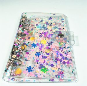 A6 Kolorowe Notatnik Rainbow Clear Circular Pierścień Spoiwo PCV Notebook Pokrywa Protective Shell Proste Wodoodporne Diary Ręczne Książki Zewnętrzna Obudowa