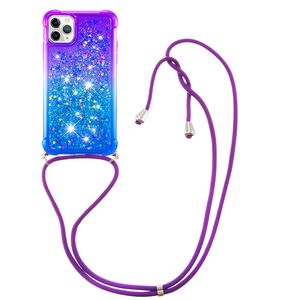 Caso Quicksand Glitter líquido para iPhone 12 11 Pro Max à prova de choque Phone Cases para iPhone SE Caso 2020 XR XS Cubra com Lanyard