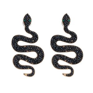 Longo Vintage cobra Brincos para Mulheres Jóias europeus contas de resina Ear Stud Handmade Mulheres Gota Brincos Meninas do presente