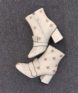 상자 미국 (11) 2020 년 디자이너 부츠 여성 플랫폼 발목 부츠 놓은 패션 블랙 보르도 리얼 가죽 신발 겨울 부츠