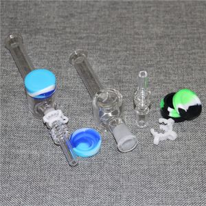 kit de tubo de néctar de narguilé com prego de quartzo 5ml recipiente de silicone 10 mm 14 mm Rig