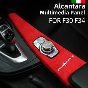 Alcantara Suede Wrapping Car Multimedia Button Panel ABS COVER M Performance Stickers Decals för BMW F30 F34 F31 F36 F35 F33 F32191V