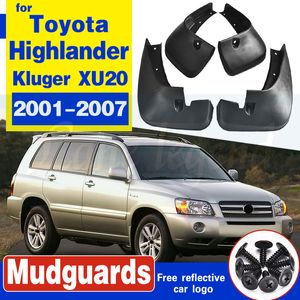 4pcs Molded Mud Flaps Flap For Toyota Highlander Kluger 2001 - 2007 XU20 Splash Guards Mudguards 2002 2003 2004 2005 2006