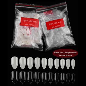 Nail Art Kits 500pcs Almond False Nails Clear Tips Full Cover Acrylic Fake DIY Extensions Tryck på Manikyr