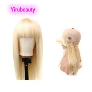 Malaysiska jungfru blondinfärgkapslösa peruker 613#10-30-tums mekanism huvudbonad peruk 100% mänsklig hår