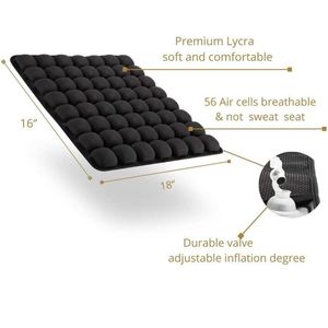 Bilstol täcker andningsbar 5D luftkudde backstöd Uppblåsbar stol tryckavlastning Anti Slip Mat Pad235y