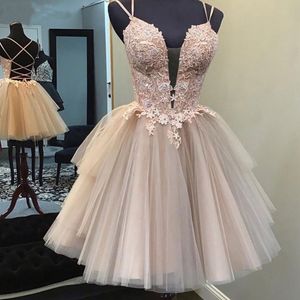 Nice лиф резки бретельки Homecoming платье розового выгибая талию vestidos де graduacion Короткого Симпатичного тюль вечернего платья