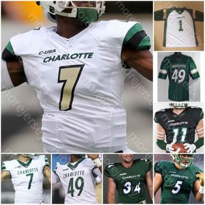 Custom Charlotte Football Jersey NCAA College Chris Reynolds Benny Lemay Victor Tucker Dollar Alex Highsmith Watts Tre Harbison III