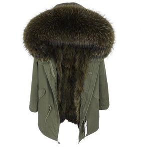 Prawdziwy racoon futro dla mężczyzn 2020 Nowa zimowa ciepła moda prawdziwa fur parki raccoon podszewka szopa kołnierz męska z