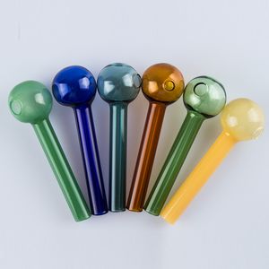 Y089 Курительные трубки длиной около 10,5 см, наружным диаметром 30 мм, чашей толщиной 2 мм, цветной стеклянной трубкой, масляными горелками