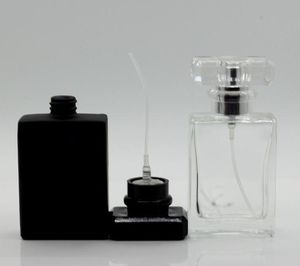 Hot Preto Limpar Esvaziar Cosmetic spray frasco de 50ml Maquiagem Water Container Perfume Cosmetic recarregáveis ​​Pulverizador Vial SN1346