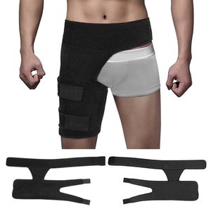 Mężczyzna Compression Brace for Hip Udo z regulowanym paskiem Pachwina Wsparcie szelki Sciatica Pain Relief Wrap Bezpłatny statek