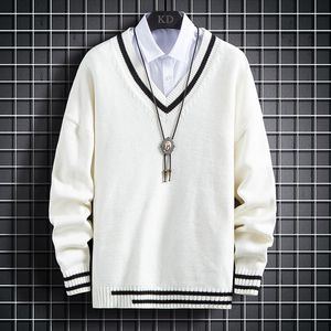 2020 autunno inverno nuovo maglione di cotone da uomo moda pullover con scollo a V spesso uomo tenere in caldo Pull Homme uomo maglioni di Natale maglione