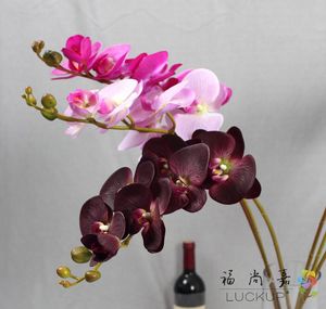 1 Stem Real Touch Latex Artificial Moth Orchid Butterfly Orchid Flower for new House Home Wedding Festival Decoration F472 C0924