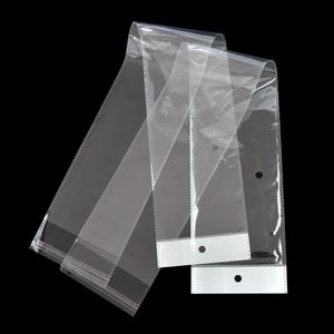 10.5x62cm Clear OPP Plástico Wig Package Bag Auto-adesivo Longo transparente poli embalagem sacos de cabelo extensão de cabelo fast ship
