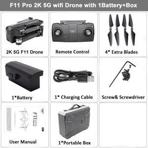 SJRC F11 PRO GPS RC Drone Quadcopter With 2K HD Camera Wide Angle 5G Wifi FPV 28mins Flight Brushless Helicopter Selfie Drones