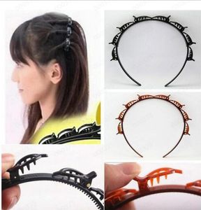 Wielowarstwowa Hollow Woven Pałąk Gangs Clip Hairband Lazy Hair Curler GD557