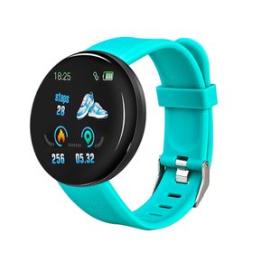 Cardiofrequenzimetro Monitor della pressione sanguigna D18 Braccialetto intelligente Braccialetti con schermo a colori rotondi IP65 Impermeabile Smartwatch Pedometro Fitness Tracker PK D20 Y68 116 Plus