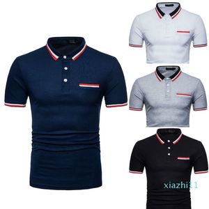 Hot Sale Men Cotton Designer Fashion Tee Men's Summer Personality Casual Slim Polo Short Sleeve T Shirt Top Blouse