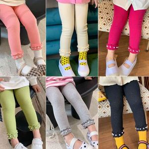 2020 Nya Höst Pearl Girls Leggings Mode Kids Leggings Girls Tights Bomull Barnbyxor Tjejer Trousers Barnkläder