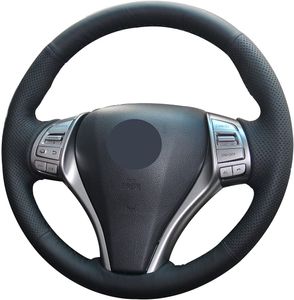 DIY Äkta läder Auto Custom Steering Wheel Cover 2013-2016 för Nissan Altima / 2014-2016 Rogue