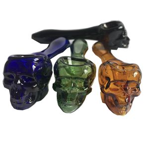 Nektarsamlare Pyrex Oil Burner Skull Glass Pipes Spoon Pipes Handrörsglasrökning Rör Tobak Torra ört för Happywater Bongers Glass