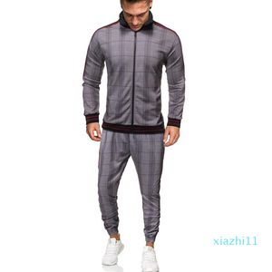 Gorąca Sprzedaż Projektant Sport Suit Męskie Odzież Sportowa Dorywczo Dwuczęściowy Zestaw Druk Digital Drukowanie Sprawdzone Dres Mężczyźni Wiosna Jesienniczki Ubrania