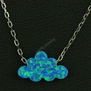 hotsale Creative Simple Dark Blue OP05 7.3x12mm cloud shape opal pendent necklace for Women gift