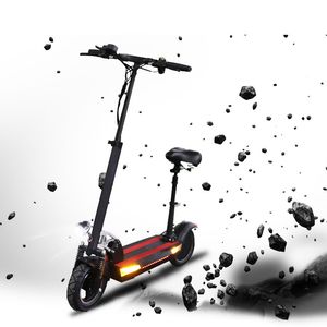 Wholesale electric scooter with seat for sale - Group buy 48V A lithium battery electric scooter max over km V500W Folding electric bike with seat electric skateboard kick scooter