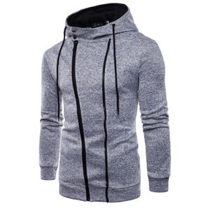 Homens Zipper Cor Sólida Com capuz Moda Solta Casual Longa Manga Com Capuz Camisola Hot Designer Mola Macho Macho Moletom