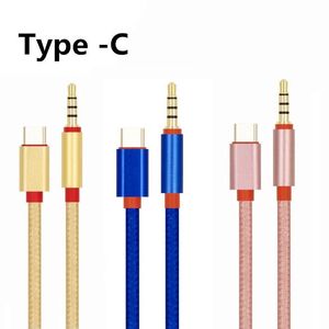 Tipo-C a 3.5mm carro AUX cabo USB-C tipo C para adaptador de fone de ouvido para Samsung S8 LG G5