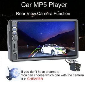 7018B 2 Din Car Radio Bluetooth 7 Touch Screen Stereo FM Audio Stereo MP5 Player SD USB Support Camera 12V HD1259x