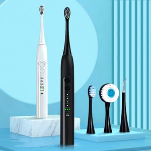 VIP Sonic Electric Toandborste Rechargeable 12 lägen Ultraljud Automatisk Borste Face Cleansing Brush Head Dental Scaler Machine