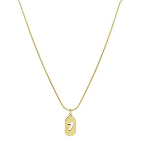 Модные ожерелья Lucky Number 7 Практика 2020 Новый стиль Высококачественные кулон Ювелирные Изделия Мода Простая и прохладная Стиль Цепочка для Леди Женщин
