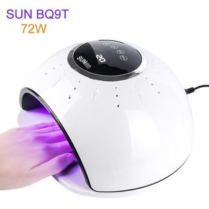 Lâmpada UV da lâmpada de Sun BQ9T 72W para o secador de unhas 33 LEDs UV LED Nail-Seco Nails Timer Smart Gel Manicure Ferramentas