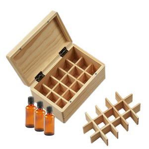 Porta olio essenziale in legno a 15 scomparti Portaoggetti per bottiglie da 10 ml Custodia per gioielli Organizzatore per espositori