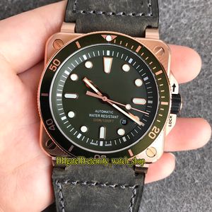 ZW Quality INSTRUMENTS 42mm BR 03-92 DIVER BR0392-D-G-BR / SCA Green Dial Japan Miyota 9015 Automatic Mens Watch AISI316L Case Leather Watches