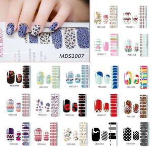 Nail Polish Strips DIY Vattentät Nail Wraps Söt tecknade mönster klistermärken Patch för kvinnor konst klistermärken