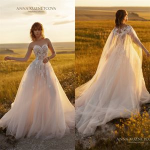 2021 Lace Wedding Dresses With Wrap Sweetheart A Line Floral Bohemian Beach Robes Bridal Gowns vestidos