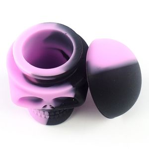 10pcs/lot Silicone dab container nonstick containers baking wax jars oil jar 3ML skull smoking for dry herb