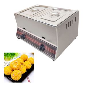 kitchen Commercial Liquefied Gas Frying Machine French Fries Chicken Frying Machine Commercial Gas Fryer Single/Double Cylinder