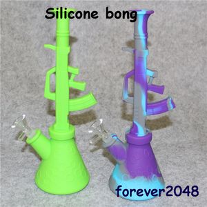 silicone bong dab rig hookahs new design 5 types smoking water pipes silicone unbreakable hookah filter glass bongs oil rigs