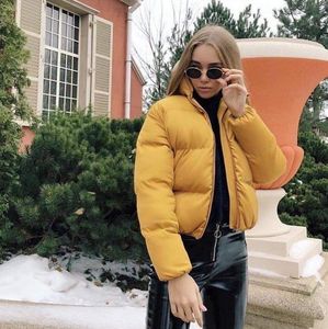 Helisopus New Winter Cotton Standing Collar Women Jacket and Coats Solid Color Casual Puffer Parkas Fashion Bubble Coat CX200814