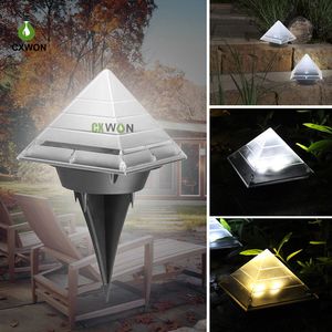 Lampada solare piramidale Lampada da giardino impermeabile per esterni Luci da terra a LED per passerella Paesaggio Percorso Luce solare