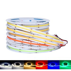 DC12V COB LED-Streifenlicht, 10 mm, 300 LED/M, hohe Dichte, flexibles LED-Bandlicht, dimmbar, FOB, lineares Band, Rot, Grün, Blau, 3000 K, 4000 K