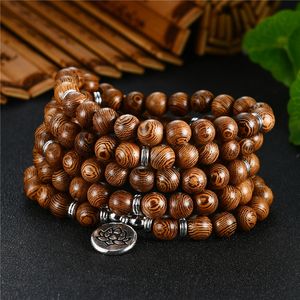 Preço de atacado Natural Sandalwood Homens Braceletes Lotus Jóias Praia Pulseira Hombre Madeira Contas Rosário Pulseira para Mulheres Presentes