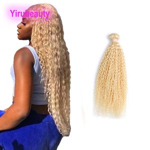 Cabelo da Virgem Indiana 613# Wefts Wefts Deep Waky Kinky Curly Yirubeauty Bundles loiro 10-28 polegadas por atacado